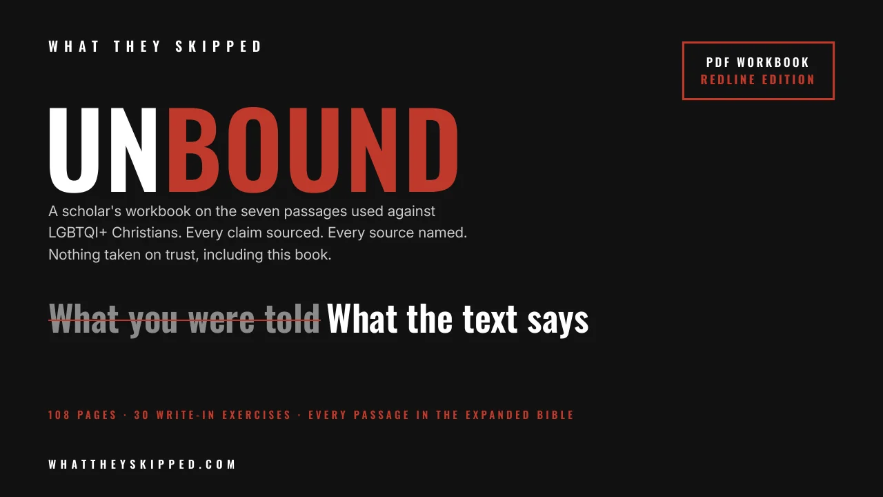 Unbound: A Scholar's Guide to the 7 Passages Used Against LGBTQ+ Christians — PDF Workbook, Redline Edition
