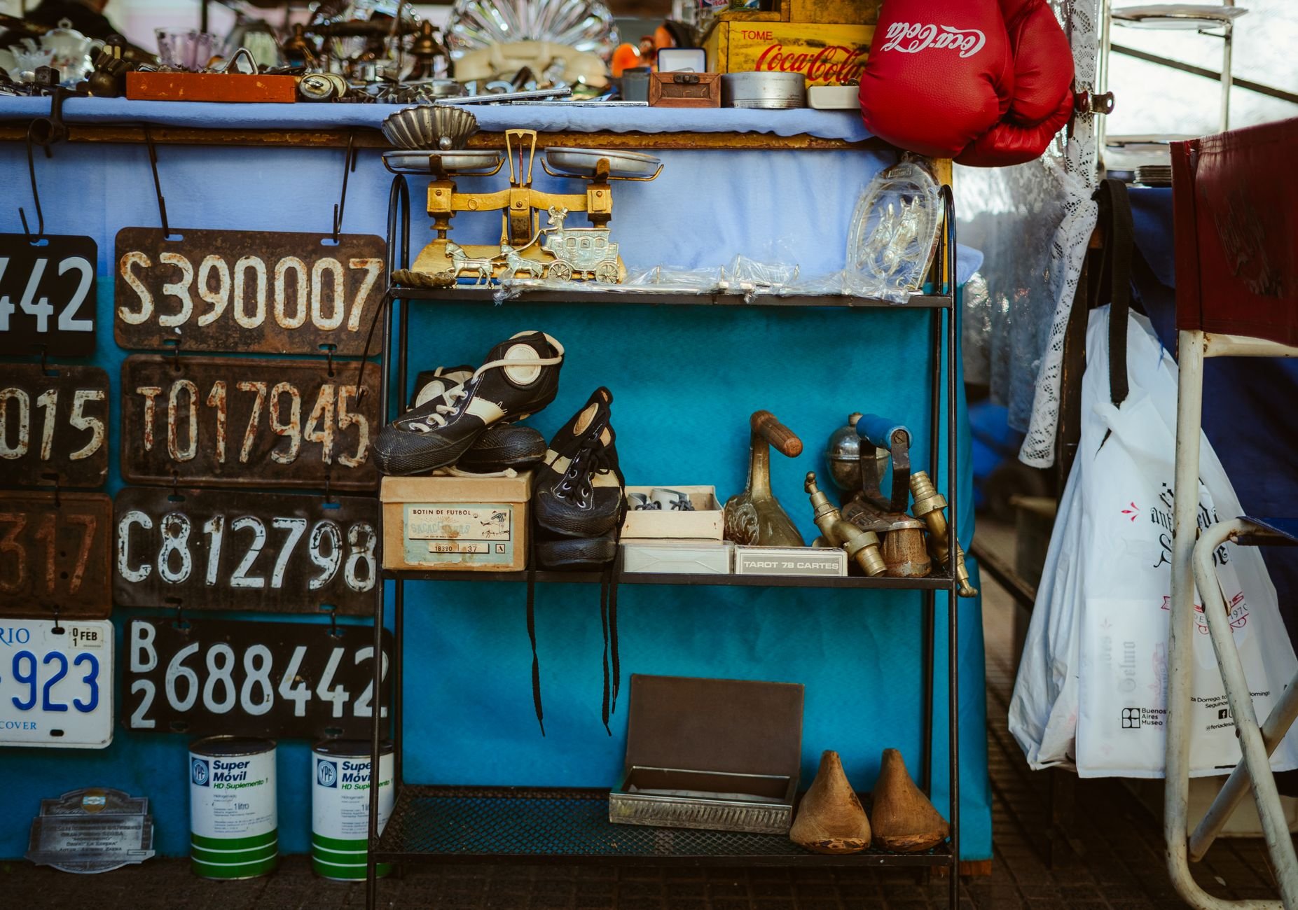 Vintage and thrifted items at a market