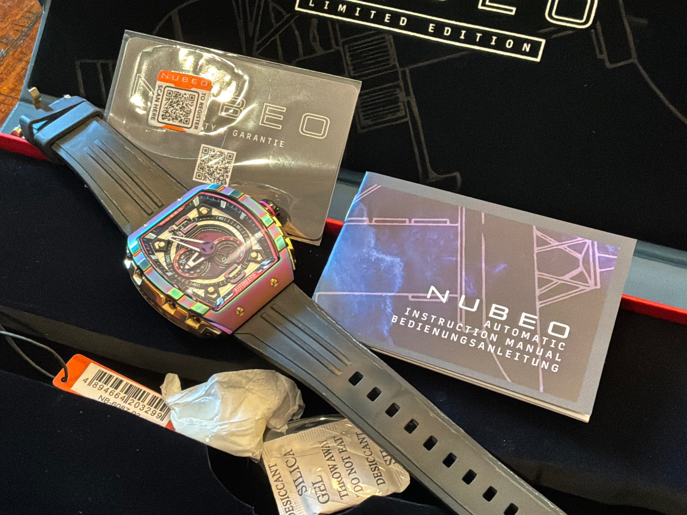 Nubeo Magellan Limited Edition watch with warranty card and instruction manual