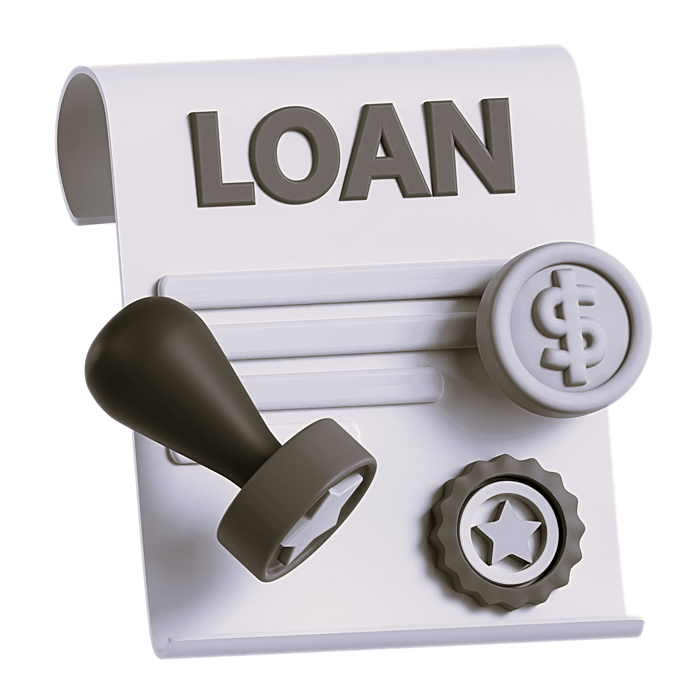 Loan agreement with approval stamps