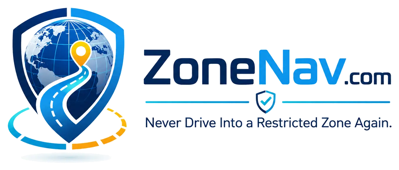 ZoneNav.com — Never Drive Into a Restricted Zone Again.